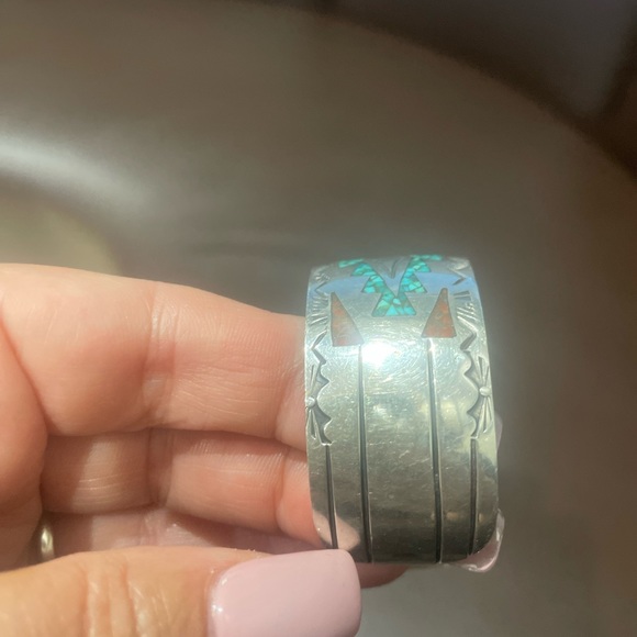 Sterling Silver with Garnet and Turquoise - Picture 6 of 6